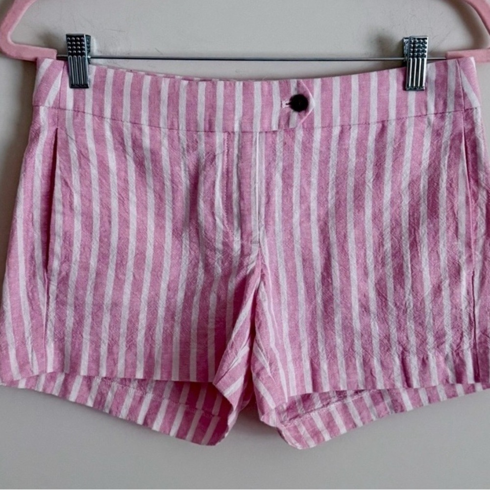 J. Crew Pink and White Striped Shorts